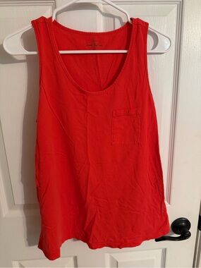 J. Crew Red Orange Women's Pocket Tank Top